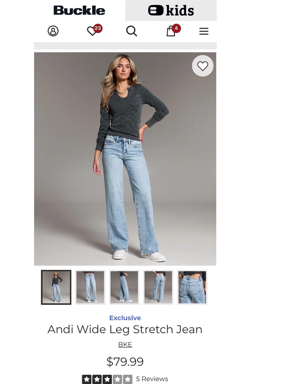BKE Andi Wide Leg Jeans